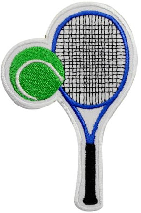 Aufnäher mit Tennisball-Motiv, bestickt, zum Aufbügeln oder Aufnähen, Abzeichen für Kleidung usw., 8 x 7,5 cm