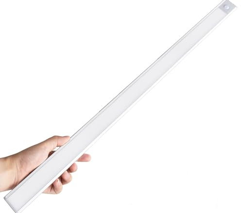 YASTA Luce Led Sottopensile 58 cm Con Sensore di Movimento Luce Armadio con Ganci Adesivi e Magnetici Ricaricabile USB Barra Led Portatile di Emergenza Luce Fredda Guardaroba,Lavello,Cucina,Salone