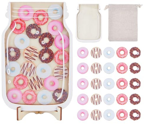 DICOSMETIC DIY Belohnungsglas Mit Süßem Donut Motiv Aus Holz Positives Verhaltensdiagramm Kreatives Flaschendiagramm Belohnungssystem Tools Für Heimtraining Belohnungsanreize