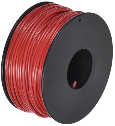 sourcing map 22AWG Wire 22 Gauge Stranded Wire PVC Hookup Wire 30M/100ft Red, Electrical Wire UL1007 Spool Tinned Copper Wire for Internal Connecting Wire, Marine