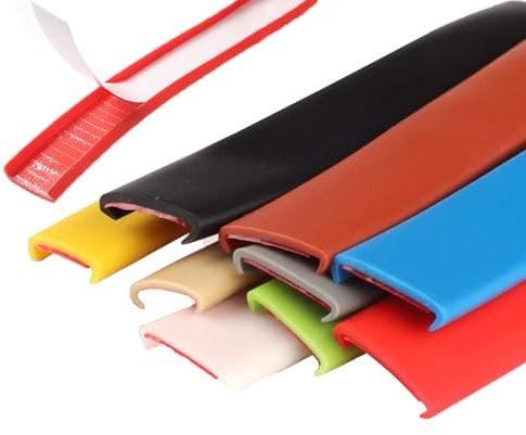 FORVOLWCO 5m Kantenumleimer Selbstklebend Kantenschutz Umleimer Furnierklebeband Kein Aufbügeln, U-Form TPE Möbelkantenband (Gray, 18mm)