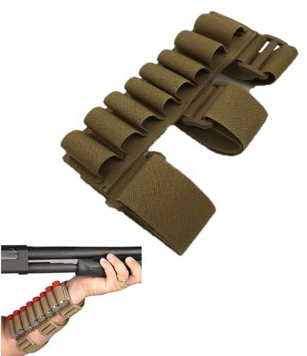 HOUSON Shotgun Shell Holder, Tactical Hunting 8-Runden Arm Shell-Holder, Khaki, Nylon
