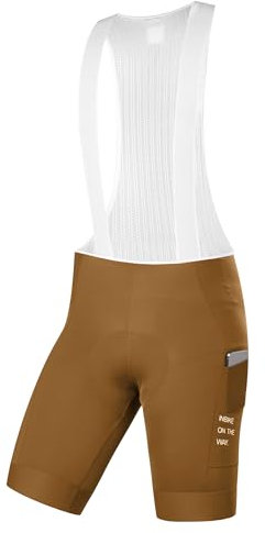 INBIKE Salopette Ciclismo Uomo con Fodello 3D Pantaloncini Bici da Strada con Bretelle Pantaloncini MTB Traspirante Asciugatura Rapida Abbigliamento Ciclismo Estivo Marrone,L