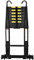 HBTower 6,3m Teleskopleiter Aluminium mit Haken, Leichte Ausziehleiter, Leiter Ausziehbar, klappbare Leiter für Dachböden, Caravans, 150kg Tragfähigkeit, Schwarz