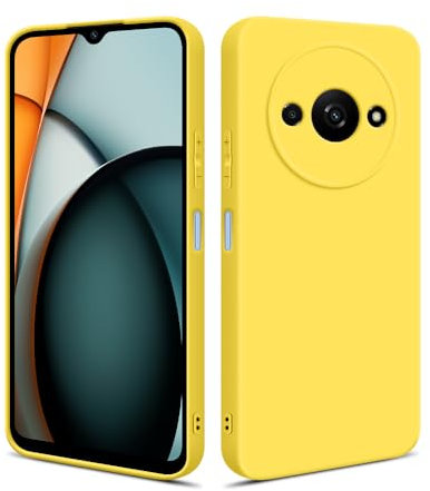 HSP Case for Xiaomi Redmi A3 [Dust Resistant] Mobile Phone Case | Premium TPU Silicone Case Cover | Scratch Resistant Shockproof Drop Protection | Camera Protector Screen Protector Thin yellows