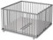 Sämann Laufstall Baby mit 3 Schlupfsprossen | TÜV geprüft | stufenlos höhenverstellbar | Laufgitter Premium | Babybett aus Holz | Krabbelgitter (grau, 120x120 cm)