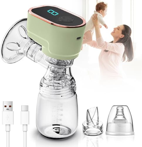HyAdierTech Tire Lait Électrique, Tire Lait Electrique Main Libre, 3 Modes et 9 Niveaux Recueil Lait Maternel, Tire Lait Sans Fil et Silencieux avec Ecran LED, Tire-Lait Électrique avec Biberon