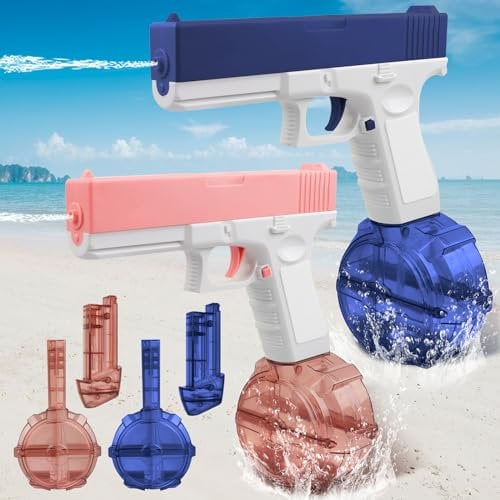 Electric Water Pistol Guns for Kids Adults, 2PCS Automatic Water Gun Up to 32FT Range, Water Sprayer Squirt Guns Blaster Pistols for Swimming Pool Beach Summer