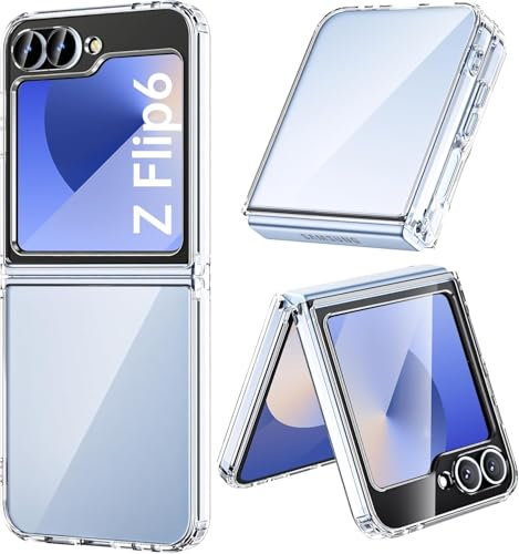 Galaxy Z Flip 7 FE Case, Galaxy Z Flip 6 5G Case, Full Protection [Slim Thin] [Shockproof] TPU Crystal Clear Skin Protective Case Cover For Samsung Galaxy Z Flip 7 FE/Z Flip 6 (Clear)