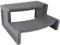 KUAFU Scaletta universale per vasca idromassaggio, per interni ed esterni, con scomparto per spa, scale a 2 gradini, antiscivolo, a righe, grigio scuro