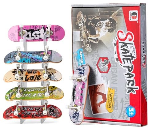 BROKIG Decktoy Finger Skateboard Park For Kids,Mini Fingerboard Skatepark Training Finger Boards Toys Ramp Set Kit Boys Gift (HB11)