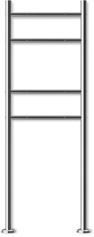 Metzler Briefkasten Ständer aus Edelstahl 2-Fach vertikal - Briefkastenständer für 2 Briefkästen, Briefkasten Standfuß 2er rostfrei und wetterfest | Gesamthöhe 142,21 cm | Modell Erpo