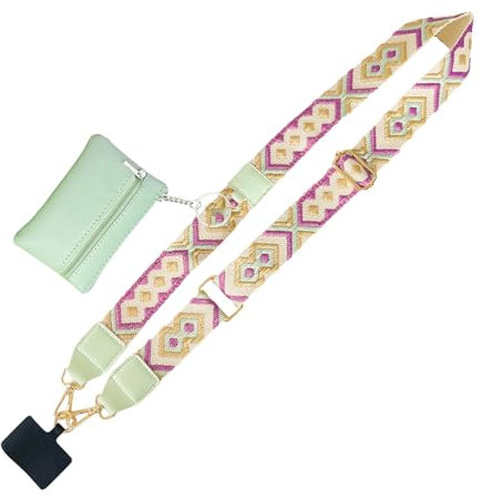 Handykette Universal,Handyband Zum Umhängen Ohne Hülle,Handykette Mit Tasche,Handyketten,Handygurt,Mobiltelefon Geldbörse Reißverschlusstasche Mit Verstellbarem Telefongurt,Handyhülle Zum Umhängen
