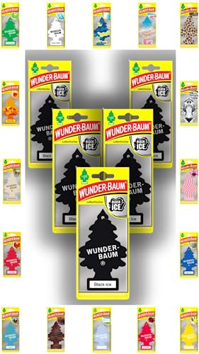 Wunder-Baum Lot de 5 désodorisants pour voiture + stylo light-tribe (Black Ice)
