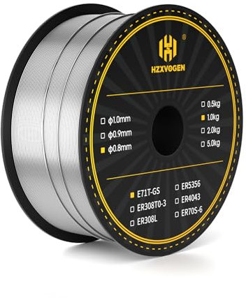 H HZXVOGEN Flux Core 0.9MM E71T-GS Welding Wire Gasless Mig Wire Gasless Flux Cored for MIG Welding Machine
