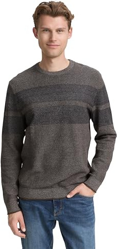 TOM TAILOR Herren Strickpullover mit tonalen Streifen