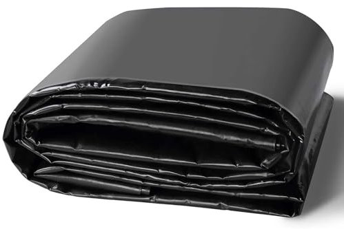 Drsyffsup Schwarze Teichfolie, 4 x 6 m, 5 x 8 m, 6 x 10 m, 8 x 12 m, 10 x 15 m, HDPE, undurchlässige, verstärkende Teichfolie für Gärten, Koi- und Fischbecken, Springbrunnen, Teichunterlage(6x12m)