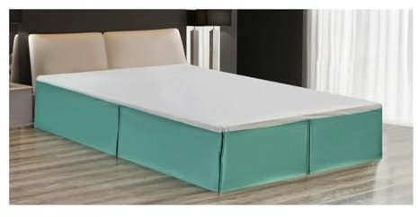 HUIJIQX Cache-sommier plissé doux et confortable avec tissu infroissable et résistant à la décoloration – Literie de 38,1 cm de haut (sans plateforme) (bleu macaron, 80 x 190 x 35 cm)