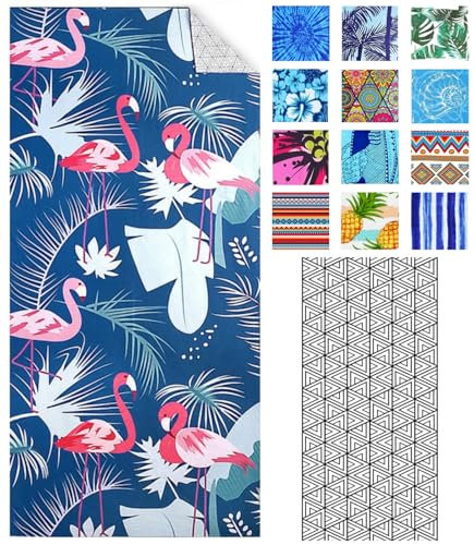 IGINOA Strandtuch XXL Microfaser Strand Handtuch Flamingo Badetuch Groß 180x90 Strandhandtuch Sandfrei Mikrofaser Badehandtücher Mädchen Microfasertuch Strandtücher Dünn Leicht Beach Bath Towel