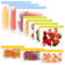 SPLF 10 Pack Reusable Freezer Bags Dishwasher Safe, Leakproof Reusable Ziplock Bags, BPA and Plastic Free for Food Lunch Fruits and Vegetables- 3 Gallon 4 Sandwich 3 Snack