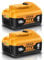 2 Pack 6.0Ah/6000mAh Li-Ion Battery Replacement for Dewalt 18V Battery DCB184 DCB200 DCB180 DCB182 DCB181 DCB201 DCB204 DCB183 DCB185 DCB203, Replacement Batteries with LED Indicator