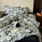 Michorinee Housse de Couette 220x240 Coton Motif Feuilles Botanique Floral Parure de Lit 2 Personnes Adulte - Certifié Oeko-TEX Linge de lit et 2 Taies d'oreiller 65x65 cm, Vert