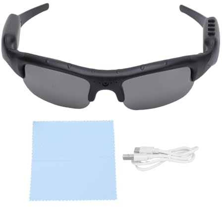 Topiky Video Smart Video 1080p Occhiali da Telecamera con WiFi, Occhiali da Sole Sport Camera, Teacamera per Uomini, Occhiali da Sole Intelligenti UV Polarizzati Eyewar Sportivo per