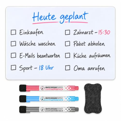 SONNELD Wochenplaner Abwischbar Magnetisches Whiteboard für den Kühlschrank, Organizer und Planer mit Dry Erase Whiteboard Blatt für Kühlschrank, Reminder Aufkleber,Monatsplaner Essensplaner Woche
