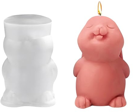 Silikonformen Gießformen Ostern, 3D Hase Kerzenformen Kaninchen Kerzen Formen Kaninchen Gießform, Osterhasen Silikonform Ostern Hasen Kerzenform Hase Giessform Silikonform Ostern für Deko, Handwerk