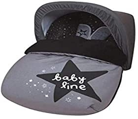 Babyline 3000606r Universal-Fußsack aus Fleece, komplett mit Verdeck.