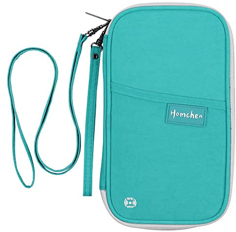 homchen Porte-Monnaie de Voyage de Passeport, Porte-Cartes de crédit de Cas d'organisateur de Document de pour des Hommes et des Femmes (Orange)