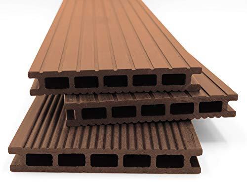 HORI® WPC-Terrassendielen Malta braun I Komplett-Set inkl. 28x50 mm Unterkonstruktion & Clips I Dielenlänge 3,20 m I Fläche 7 m²