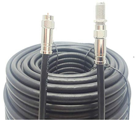 SSL RG6 Satellite Coaxial Cable Extension 40 Meter Black Fully Assembled RG6 Satellite Coax TV Lead Kit with Premium Fitted Compression F Connectors for Sky Q HD, Freesat and Virgin Media