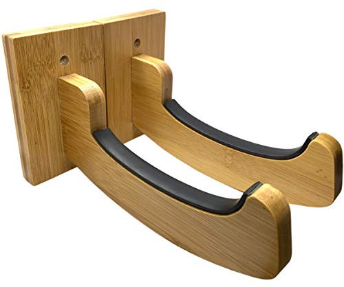 Alley Cats Bambus-Surfbrett-Wandhalterung,Holz-Surf-Rack zur Präsentation Ihres Lieblingsbretts,funktioniert als Shortboard, Skimboard & Longboard Kleiderbügel oder Ständer