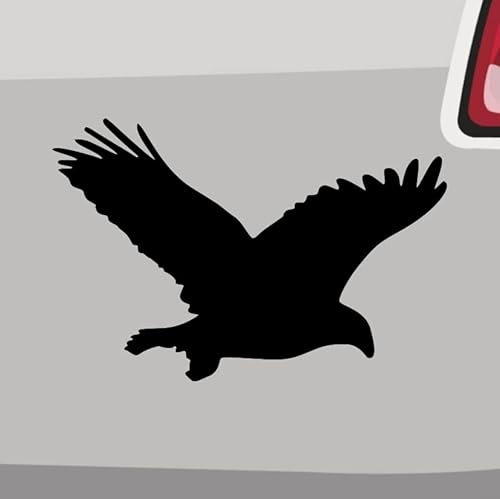 Adler Aufkleber - Freiheit Greifvogel - 6 Größen, 21 Farben - König der Lüfte - Schwarz, Vinyl, Minimalistisch, Sticker, für Autokarosserie, Glas, Metall, PVC, Holz mit lackierter glatter Oberfläche
