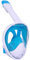 Wsobue Masque de Plongée,Masque Snorkeling Plein Visage 180° Visible Snorkel Masque Support pour Caméra de Sport,Anti-Fuite Anti-Buée Adapté pour Adulte et Enfant (BlancBleu S/M)