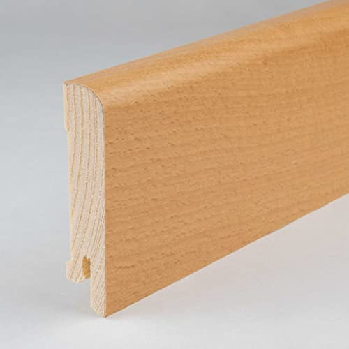 PROVISTON | plinthe placage bois arrondi | 15 x 70 x 2500 mm | hêtre vaporisé | plinthe moderne | 1 pièce
