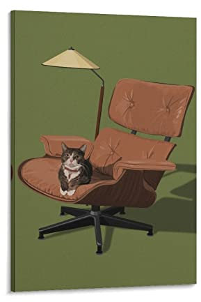 Kunstdruck auf Leinwand, Motiv Katzen in Eames, 40 x 60 cm