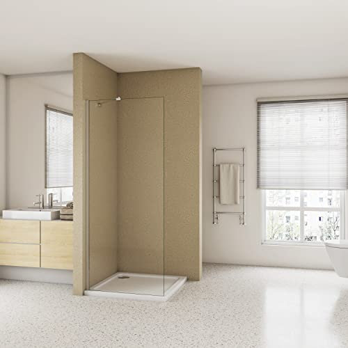 80x190CM BARRA 50 CM MAMPARA DE DUCHA PUERTA FRONTAL FIJA CRISTAL 6 MM ANTICAL EASY CLEAN TRANSPARENTE