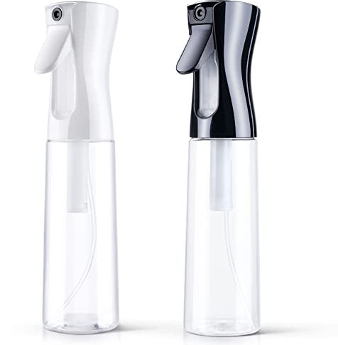 AOOWU Sprühflasche Haar, 2 Pack Wasserzerstäuber Wasserflaschens Friseur Sprühflaschen Spray Bottle For Hair, Salon Wasser Sprüher Friseur Haar Werkzeug für Haar (300ML, Transparent)