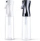 AOOWU Hair Spray Bottle, 2PCS Continuous Water Mister Empty Salon Hairdressing Multifunctional Fine Mist Bottle for Plants, Pets, Home Clean(Black+White), Transparent