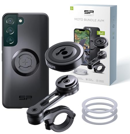 SP CONNECT Moto Bundle mit Anti Vibration Module | SPC+ | kompatibel mit Samsung S22 | Handyhalter für Motorrad Bike Moped Roller | Gadget Halterung für Navi