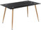 MOG CASA Mesa de Comedor Fija Rectangular Beale | 140 x 80 x 75 cm | Ideal para Cocina o Salón | Materiales Resistentes | Tablero con Efecto Mármol Negro | Patas de Metal en Imitación Madera