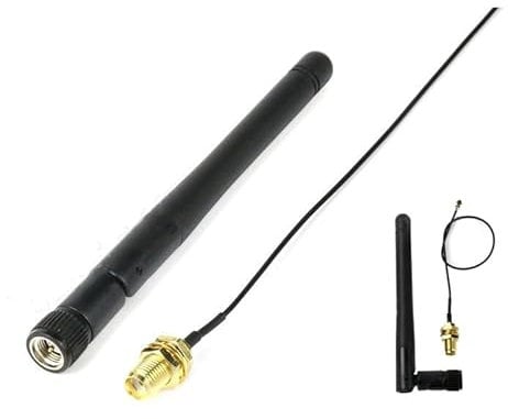 zalati Lot de 2 antennes WiFi M.2 2,4 GHz 5,8 GHz 3dBi MIMO RP-SMA mâle + 2 câbles NGFF IPEX4 vers RP-SMA de 15 cm pour Carte réseau sans Fil M.2 NGFF Intel Adaptateur WiFi pour Ordinateur Portable