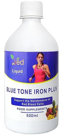 Ved Natural Liquid Iron Supplement, Mix Fruit Flavour with Vitamin C, High Absorption, Enhances Energy and Boost Immunity, Men Women, Gentle On The Stomach, 25 Day Supply.