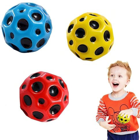 3 Stück Astro Jump Ball Moon Ball, Gummiball Spaceballs, Galaxy Ball Mini Bouncy Ball Mini Bouncing Ball Toy, Machen Sie EIN Knallen Geräusch, Mini Bouncing Ball Toy for Kids Party Gift 66mm