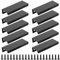 10 Pcs Concealed Drawer Handles with Screws, Aluminium Alloy Cupboard Handles Black Matt, Back Mount Finger Edge Pull for Wardrobe Kitchen Cabinet Drawer