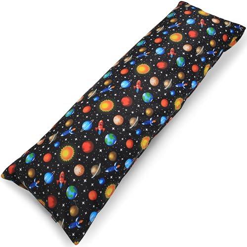 PinkZebra Seitenschläferkissen Bezug 40 x120 cm aus 100% Baumwolle, Kissenbezug für Kinder & Erwachsene, Kissenhülle mit Reißverschluss, Öko-tex Standard 100, Kosmos