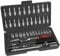 Snewvie Socket Wrench Set 1/4'' Drive Socket Wrench Driver Bits Set Metric Tool Kit with Flexible Extension Rods,46Pcs Quick Release Reversible Ratchet,Wrench Handle for Car Repair