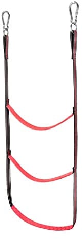 Boat Rope Ladder,Strength Rope Ladder,Assist Boat Folding Ladder,3 Steps Marine Folding Swim Ladder for Sailboat,Kayak, Canoeing(Red)